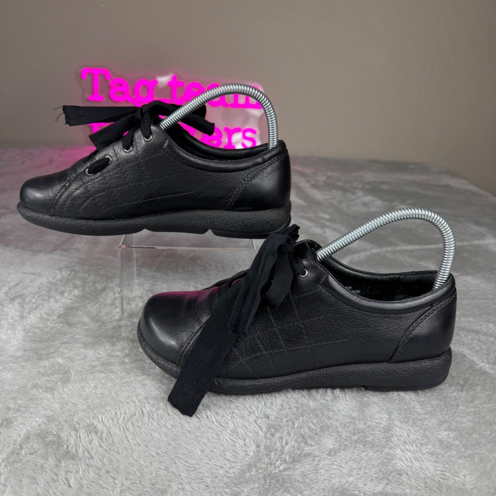 Dansko Women's 37 Black Leather Lace Up Comfort Shoes Ribbon Laces Morocco